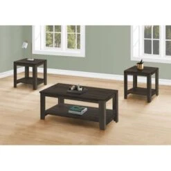 Table Set/ 3pcs Set/ Coffee/ End/ Side/ Accent/ Living Room/ Laminate/ Brown/ Transitional