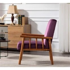 Robbie 25'' Wide Velvet Armchair - Eggplant -Baxton Acme Shop 28c046ec abfc 4a7c bd95 5bca1eb04047