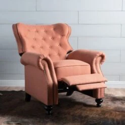 Walder Tufted Nailhead Fabric Recliner By Christopher Knight Home - Orange -Baxton Acme Shop 29df6b0b f272 435a a80d 5f0766c9b501