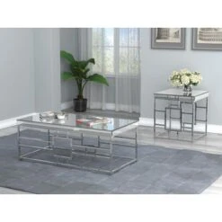 Geometric Frame Rectangular Coffee Table Chrome -Baxton Acme Shop 2a338991 168d 48a4 9884 f8d1eebec199