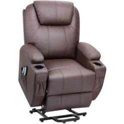 Power Lift Recliner PU Leather With Massage And Heating - Brown -Baxton Acme Shop 2a3cea9d f382 49b5 97a9 f1b117a30a6f