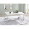 Coffee Table With Casters White And Satin Nickel -Baxton Acme Shop 2ad9ded5 76d4 4775 90cb 5653cc3d0c2a