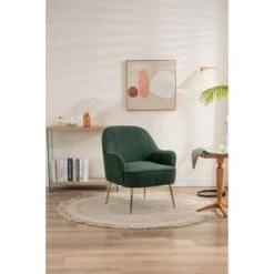 Modern Soft Teddy Fabric Accent Chair Living Room Chair - 26.26*31.3INCH - Brown -Baxton Acme Shop 2b347e48 4282 4490 aee6 677d15e55503