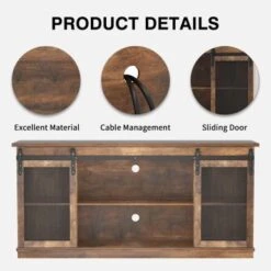 TV Stand 2 -shelf For TVs 32'' Up To 65'',Barn Door,Adjustable Shelf,Larger Storage Space - Espresso 39 TV Stand 2 -shelf For TVs 32'' Up To 65'',Barn Door,Adjustable Shelf,Larger Storage Space - Espresso -Baxton Acme Shop 2b5fe04a c104 4448 a11f d73ae76d8ae8