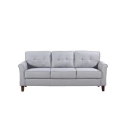 Kouchouk 78.7'' Linen Flared Arm Sofa - Dark Grey -Baxton Acme Shop 2b6433da 2858 4503 9529 1417fe6d74f9