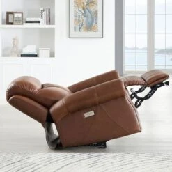 Hydeline Royce Zero Gravity Power Recline And Headrest Top Grain Leather Recliner With Built In USB Ports - Pecan Brown -Baxton Acme Shop 2bda736e aa1c 4e3a a8db c01b65eb1fc1