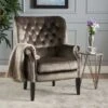 Tomlin Nailhead Velvet Club Chair By Christopher Knight Home - Grey