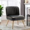 Accent Chairs For Living Room Set Of 2, Upholstered Leather Living Room Chairs Modern Corner Chair Armless Chair - Black -Baxton Acme Shop 2c2e6fed 30dd 4c39 a3d3 b750deec0a27