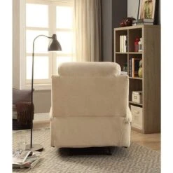 Velvet Upholstered Recliner With Armrest - Beige -Baxton Acme Shop 2cedac2a c465 4fd3 b648 86fb278538f7