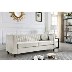 Lory Velvet Kitts Classic Chesterfield Living Room Seat-Loveseat And Sofa - Rose -Baxton Acme Shop 2d0a9785 fd8a 4e04 8208 54f38744644e