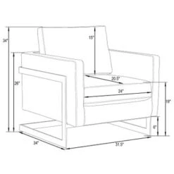 LeisureMod Lincoln Mid-Century Leather Accent Chair With Gold Frame - 34" - Cognac Tan -Baxton Acme Shop 2d50a831 0d24 40ee 9848 ff56009e8a37