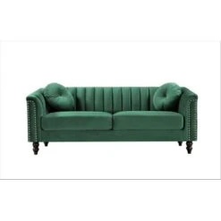 Hills Tufted Back Nailhead 75.2" Sofa - Green -Baxton Acme Shop 2d519318 f68d 4f82 b968 7b431c6bb1cf