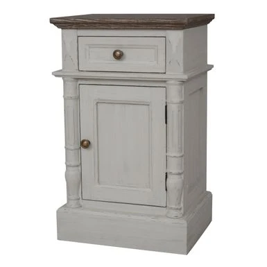 International Caravan Ashbury 1-Drawer Accent Table - Antique White/Black 6 International Caravan Ashbury 1-Drawer Accent Table - Antique White/Black - Image 4