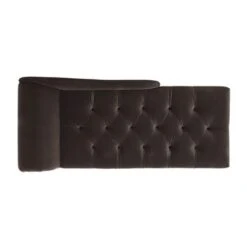 Harrison Tufted Roll Arm Chaise Lounge - Jet Black Woven -Baxton Acme Shop 2e0e1c42 e019 46ec a0eb 4647adaa7383