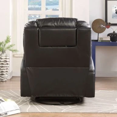 PU Upholstered Rocker Recliner With Swivel - Brown 8 PU Upholstered Rocker Recliner With Swivel - Brown - Image 6