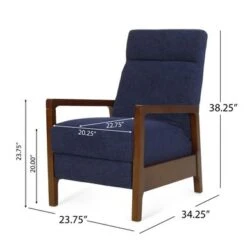 Neihart Waterfall Back Pushback Recliner By Christopher Knight Home - Brown + Navy Blue -Baxton Acme Shop 2e606a92 dc16 4230 bb60 582b6f0625d1