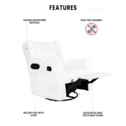 Odelia Swivel Glider Rocker Recliner - Deep Fuscia Purple,Microfiber -Baxton Acme Shop 2e7c4c73 3ec5 4f9f 8a3f 7c14e459ed99