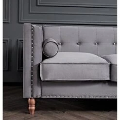 Kittleson 60'' Velvet Tuxedo Arm Loveseat - Ivory -Baxton Acme Shop 2e83c452 18d3 4068 b206 756775d01370