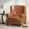 Sunapee Fabric And Rubberwood Recliner With Nailhead Trim By Christopher Knight Home - Cognac Brown/ Espresso/ Faux Leather -Baxton Acme Shop 2ea99f66 e7aa 4494 bfbf f13d464de8c1
