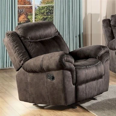 Velvet Upholstered Glider Recliner - Grey 5 Velvet Upholstered Glider Recliner - Grey - Image 3