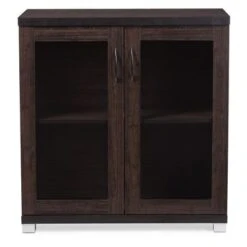 Baxton Studio Zentra Modern And Contemporary Dark Brown Sideboard Storage Cabinet With Glass Doors - Brown -Baxton Acme Shop 2f11f930 e880 4b83 b879 68824342bc01