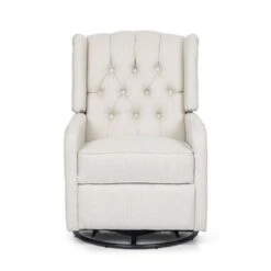 Mohaven Contemporary Tufted Wingback Swivel Recliner By Christopher Knight Home - Beige + Black -Baxton Acme Shop 2fae5d22 b568 4a72 9beb 8697ae7da4dc