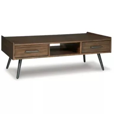 Brown Calmoni Rectangular Cocktail Table 7 Brown Calmoni Rectangular Cocktail Table - Image 5