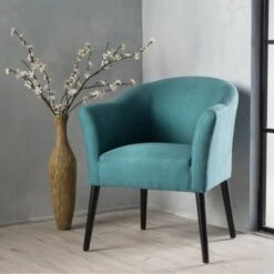 Carson Carrington Augustenborg Fabric Arm Chair - Beige/Espresso -Baxton Acme Shop 301d467e 58aa 4327 8c63 8a7d1cad2b78