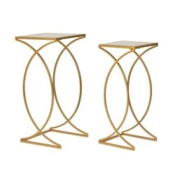 Glitzhome Set Of 2 Glam Glass Modern Side Table Sofa Table - Square-Silver -Baxton Acme Shop 30293351 b8c0 43d4 9bc6 5d7ee66d9fec