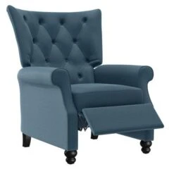 Copper Grove Plush Push-back Recliner Chair - Navy Blue -Baxton Acme Shop 30469a6d d6a4 4a8f 909e b4bfda420bf3