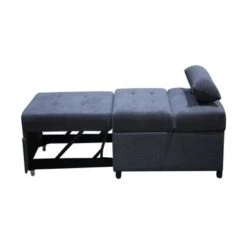 3-in-1 Adjust Backrest Sofa Bed Chair, Convertible Sleeper Chair Bed - Dark Grey
