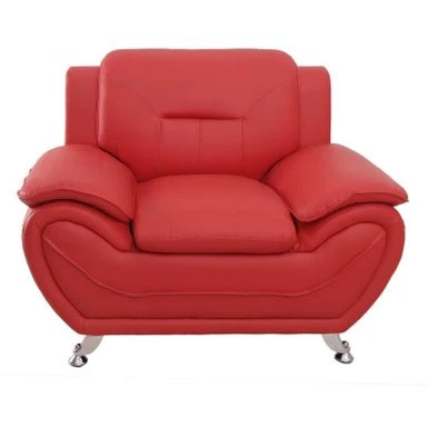 Michael Segura Modern Upholstered Sofa And Chair Living Room Set - Red 11 Michael Segura Modern Upholstered Sofa And Chair Living Room Set - Red - Image 9