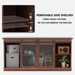 TV Stand 2 -shelf For TVs 32'' Up To 65'',Barn Door,Adjustable Shelf,Larger Storage Space - Espresso 34 TV Stand 2 -shelf For TVs 32'' Up To 65'',Barn Door,Adjustable Shelf,Larger Storage Space - Espresso -Baxton Acme Shop 3121f31d ffb0 4262 9bd2 08106267e7c7