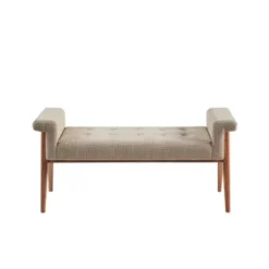 Dallas Tan Upholstered Accent Bench -Baxton Acme Shop 31a1bf00 fcae 41d3 9005 fe550fdc2ca3