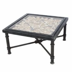 Antiquely Prepared Arabesque Square Cocktail Table