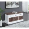 3-drawer Storage Bench Weathered Brown And White