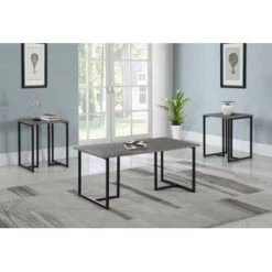 Hartsook 3-piece Occasional Set Weathered Grey And Black