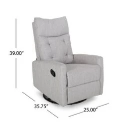 Woodglen Swivel/Glider Push Back Nursery Recliner By Christopher Knight Home - Beige, Black -Baxton Acme Shop 32b53375 6cd6 4426 b2f5 e39ac6655326