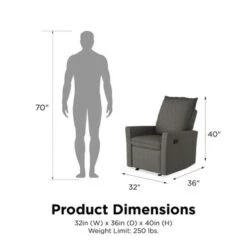 Avenue Greene Brodyn Gliding Recliner Chair With Memory Foam - Grey Linen -Baxton Acme Shop 334dcf8f be59 4b25 8b1b 00867e4fd5d1