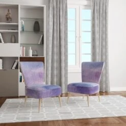 Designart "Watercolor Purple Haze I" Upholstered Modern Accent Chair - Arm Chair - Side Chair -Baxton Acme Shop 337487b2 018e 4d22 9d4b de4296aea57d