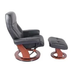 Almond Genuine Leather Recliner And Ottoman - Cognac -Baxton Acme Shop 341d4e9c 42ab 41bf a33e 4aeb05ce53ec