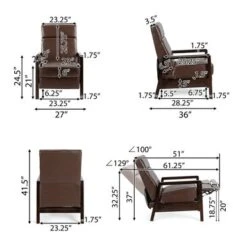 Fernhill Faux Leather Upholstered Pushback Recliner By Christopher Knight Home - Cognac Brown/ Dark Espresso -Baxton Acme Shop 3453649b a714 4c65 ac79 f0ec1a45ff68