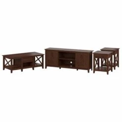 Key West TV Stand With Coffee Table And End Tables By Bush Furniture - Washed Gray -Baxton Acme Shop 34a1f4a3 a36a 4151 8151 18946b606056