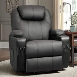 Power Lift Recliner PU Leather With Massage And Heating - Brown -Baxton Acme Shop 357fe2c0 5efa 4787 a299 1b56a95c68e9