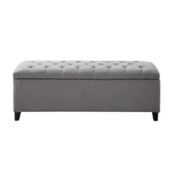 Mae Grey Upholstered Ottoman -Baxton Acme Shop 35e3728d 82b5 466a b4f1 6a290f0081ea