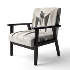 Designart "French Bird Flea Market III" Upholstered Farmhouse Accent Chair - Arm Chair - Arm Chair