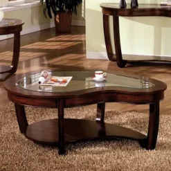 Transitional Dark Cherry Coffee Table