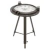 Casa Cortes Industrial Metal Round Clock Coffee Table - Brown - Wood -Baxton Acme Shop 36d9fb48 613e 497e 8eb3 4c1939b6c66f