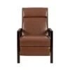 Fernhill Faux Leather Upholstered Pushback Recliner By Christopher Knight Home - Cognac Brown/ Dark Espresso -Baxton Acme Shop 36fdab5e 7283 4818 a25a 4aef3d292699