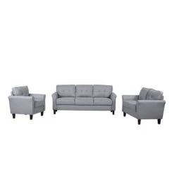 Kouchouk 3 Piece Living Room Set - Drak Grey -Baxton Acme Shop 37cc9e4d a610 42e7 8284 c122cc15a905